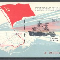СССР, 1977 г. - самостоятелен чист номериран блок, кораб, 2*15, снимка 1 - Филателия - 43334562