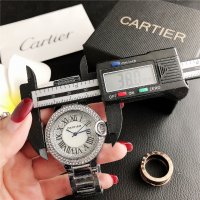 Луксозен дамски ръчен часовник CARTIER. Часовник подарък за жена. Ръчен водоустойчив часовник., снимка 4 - Дамски - 37075456