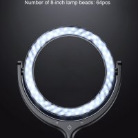 DEVIA Настолна стойка за стрийминг с LED светлина (черна) F539A, снимка 11 - Светкавици, студийно осветление - 38794367