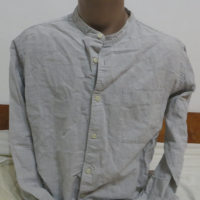 Мъжка риза с дълъг ръкав от лен Uniqlo, снимка 1 - Ризи - 36450173