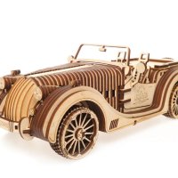 3D Механичен дървен пъзел кола 437 части - Ugears Roadster VM-01, снимка 3 - Образователни игри - 43645693