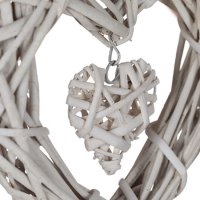 Декоративно дървено плетено висящо сърце, 20х20 см, снимка 2 - Романтични подаръци - 39440644