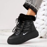 🖤✔️Nike уникални дамски черни стилни зимни боти Найк✔️🖤, снимка 1 - Дамски боти - 43375429