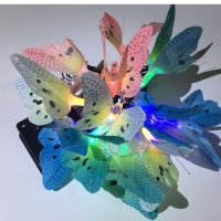 🦋 Верига от LED лампички за градината с пеперуди, снимка 4 - Лед осветление - 43183934