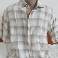 Мъжки ризи с къс ръкав от лен Gant, снимка 6 - Ризи - 26090422