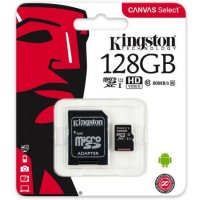 Бърза MicroSD 128GB Kingston class 10 - нова карта памет, запечатана, снимка 2 - Карти памет - 26865352