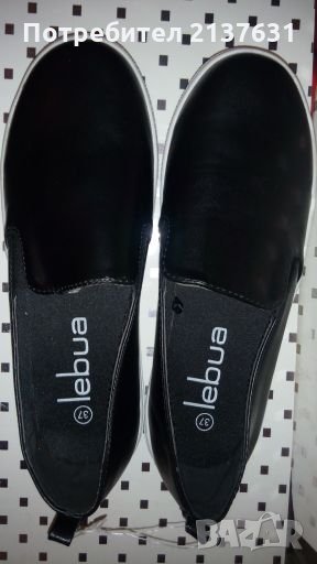 НОВИ ! Спортни кожени черни обувки N 37 , снимка 1