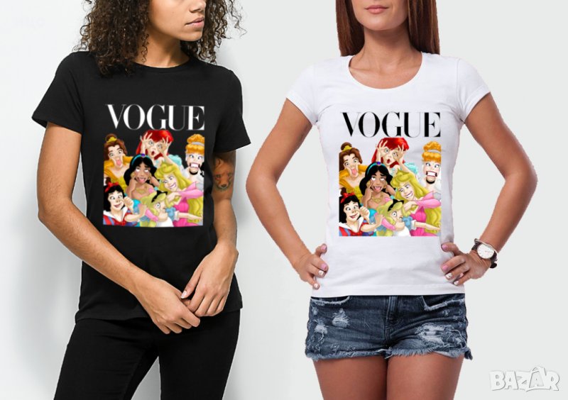 Тениска Disney Princess Vogue принт. Модели и размери, снимка 1