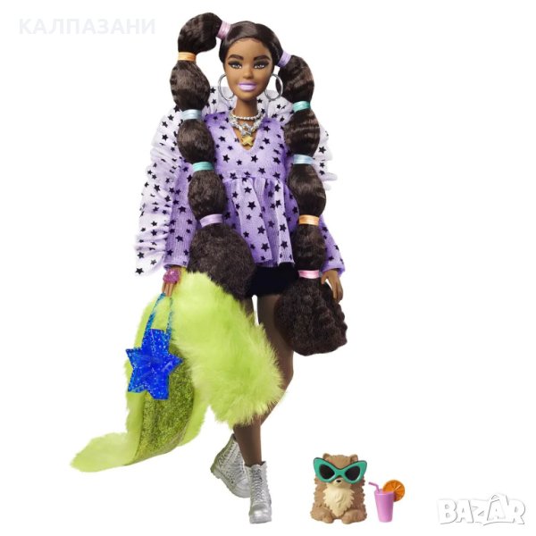 BARBIE EXTRA Кукла с дълги опашки и ластици за коса GXF10, снимка 1