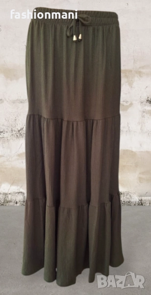 Елегантна пола в тъмно зелено - код 1232, снимка 1