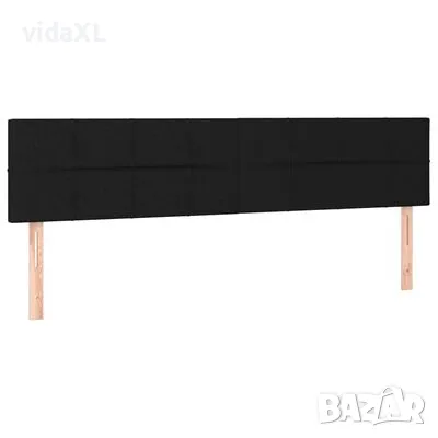 vidaXL Горни табли за легло, 2 бр, черни, 90x5x78/88 см, плат(SKU:346076), снимка 1