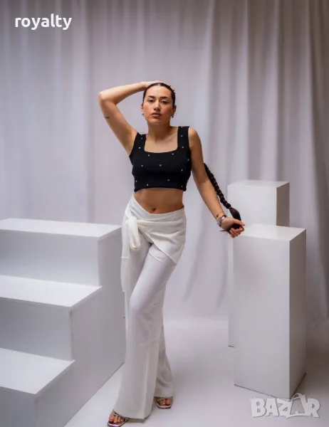 Бял дамски панталон , снимка 1
