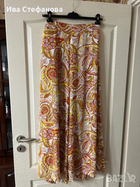 Нов летен елегантен висока талия  широка кройка удобен разкошен панталон широк крачол, снимка 1