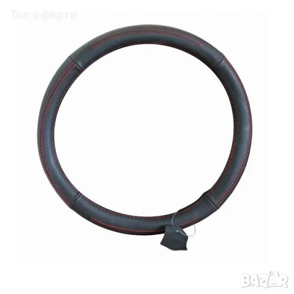 Калъф за волан М 38СМ - 101 черен с червен шев, снимка 1