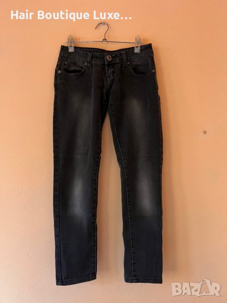 Тъмно сиви дамски дънки 27 размер, снимка 1