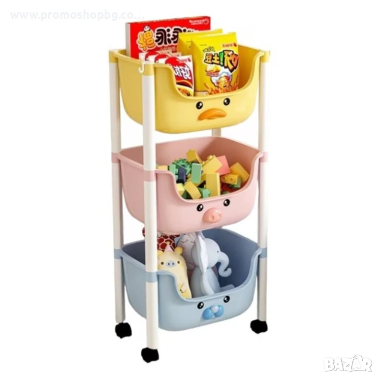 Пластмасов рафт на колелца, детски шкаф, пластмаса, 85x37.5x25.5см, снимка 1