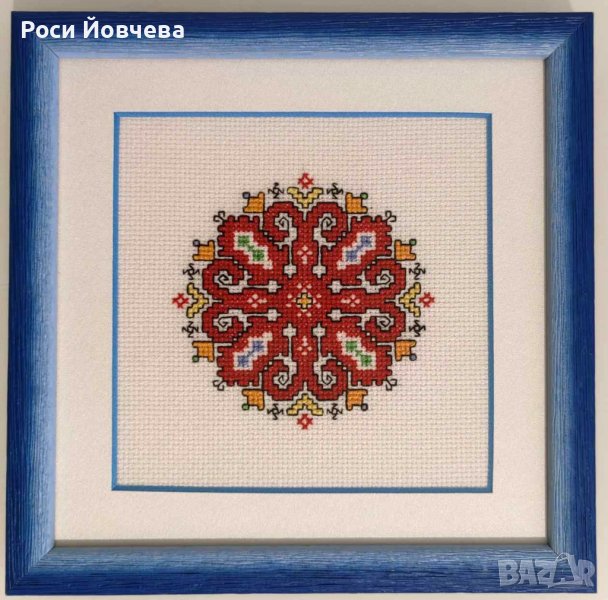 Ръчно бродирана Шевица елбетица bulgarian embroidery в рамка за подарък , снимка 1