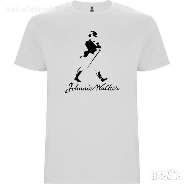 Нова мъжка тениска с логото на Johnnie Walker (Джони Уокър) в бял цвят, снимка 1