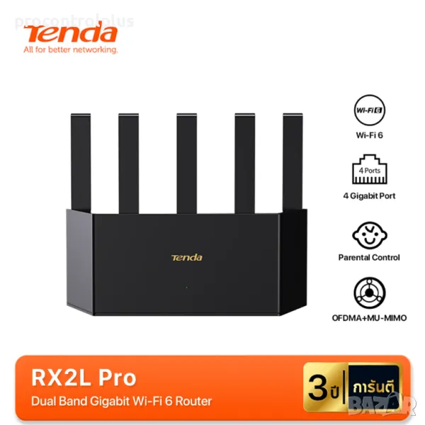Продавам Wi Fi рутер Tenda RX2L Pro WI-FI6 Gigabit, снимка 1
