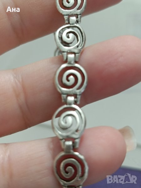 Красива сребърна гривна Буква АШ, снимка 1