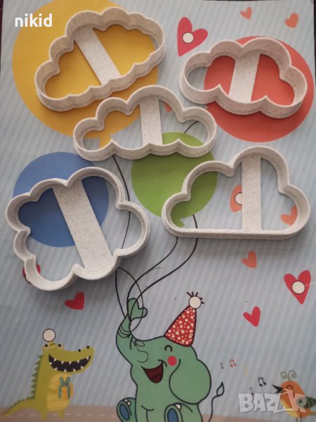 5 бр облак облаци форма форми резец резци пластмасови за сладки тесто фондан декор торта, снимка 1