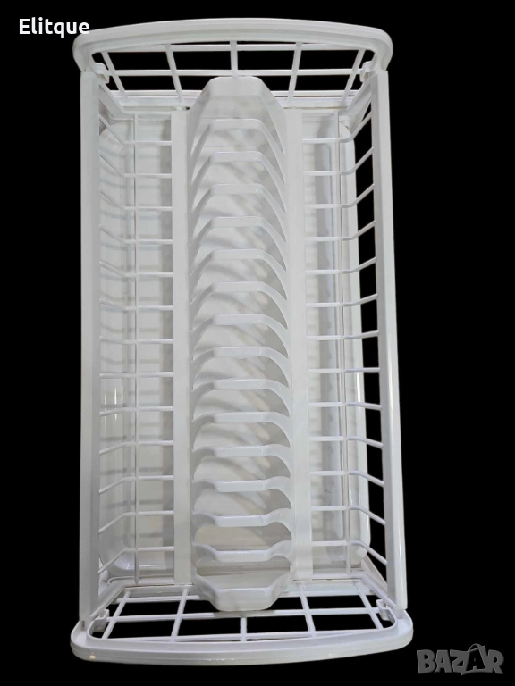 Сушилник за чинии от дебела пластмаса с две тавички 44/30см, снимка 1