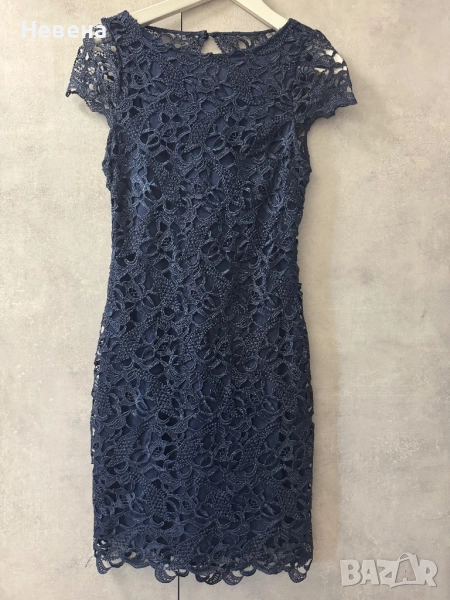 Рокля синя официална дантела XS-S, снимка 1
