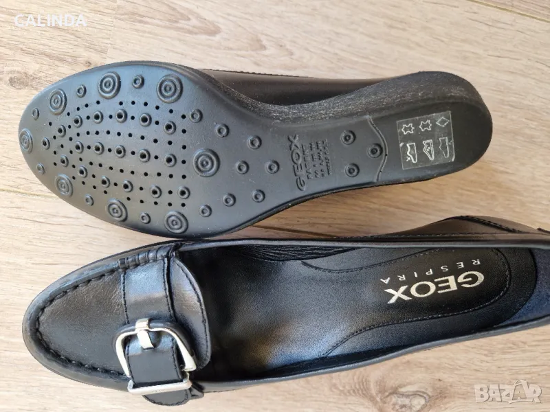 Geox нови черни мокасини от естествена кожа номер 39, снимка 1