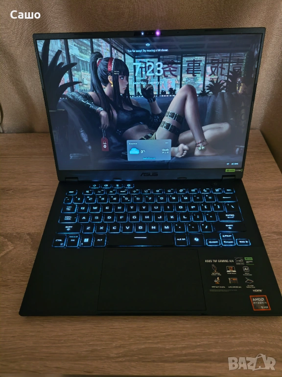 ASUS TUF A14 AMD AI 9 HX 370 2.5K IPS 165Hz 32GB 1TB RTX 4060, снимка 1