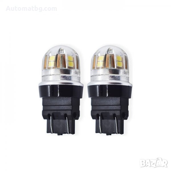 Комплект диодни крушки Automat, 15SMD, 12-24V, 6500K, 320Lm, 2 броя, снимка 1