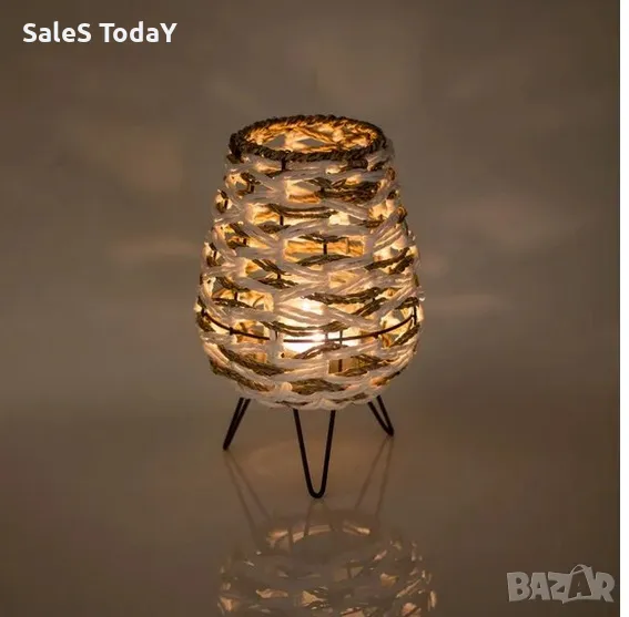 Фенер с метални крака, стъклена поставка за свещи, 27см, снимка 1