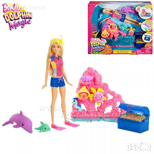 BARBIE FCJ29 Dolphin Magic - Кукла Барби морско съкровище, снимка 1