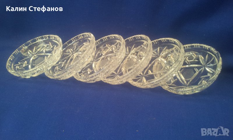 Кристални купички за сладко, ръчна гравюра – 6 бр , снимка 1