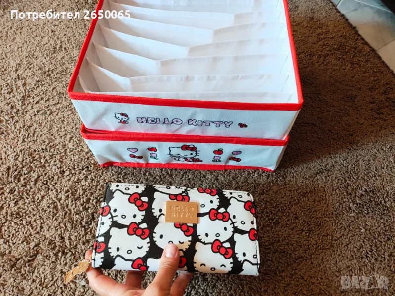 Орг.комплект Hello kitty - портмоне с 3 органайзера!, снимка 1