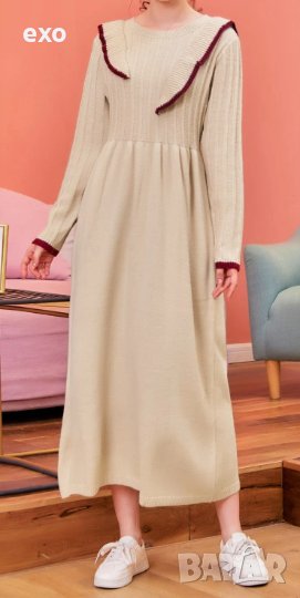 Макси рокля, Стилна рокля есен зимa, Топла рокля, Ефектна рокля, снимка 1