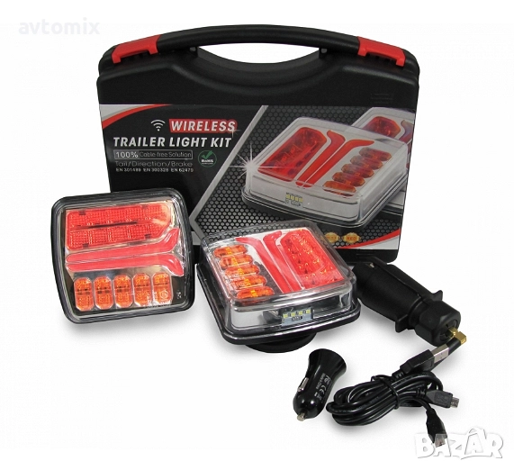 Магнитни Лед Стопове за Ремарке Каравана с 4 функции 12-24V, снимка 1