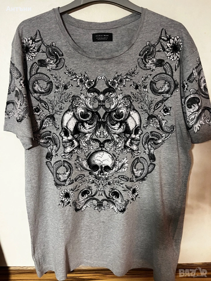 Сива тениска с къс ръкав, снимка 1
