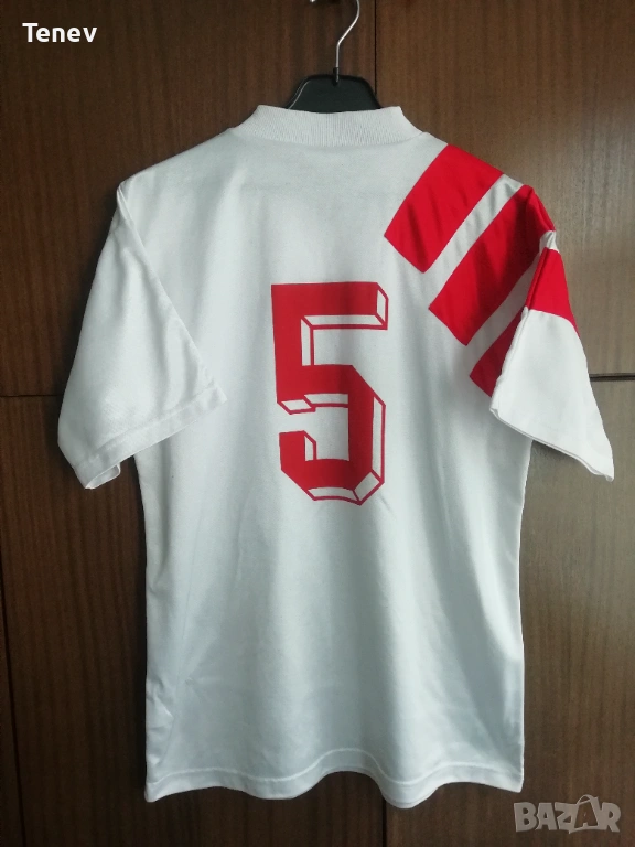 България 1992-1993 Петър Хубчев #5 Adidas мачова оригинална футболна тениска фланелка екип , снимка 1