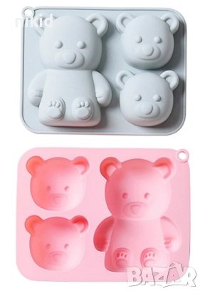 Мече Голяма глава и цяло дълбок силиконов молд форма калъп фондан гипс сапун шоколад, снимка 1