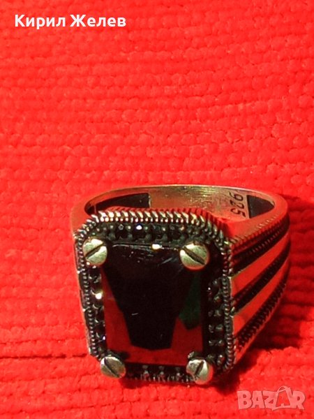 ШАРМАНТЕН МАРКАЗИТЕН СРЕБЪРЕН ПРЪСТЕН ЛАКИРАНО СРЕБРО 925 ЮВЕЛИРНА ПРЕЦИЗНА Арт ДЕКО ИЗРАБОТКА 40610, снимка 1