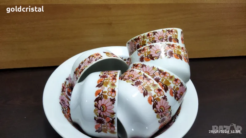 Стар български порцелан купички и купа , снимка 1