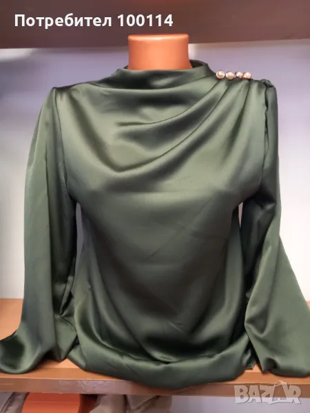 Официална блуза в тъмно зелено, снимка 1