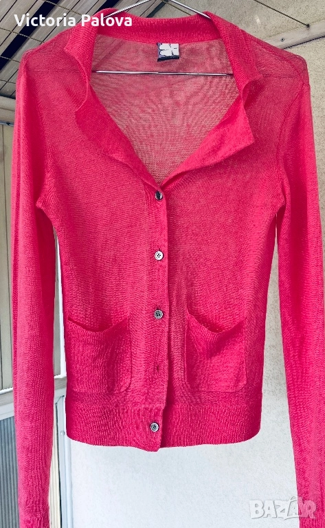 Ленена жилетка GLÜCKSFALL цвят фуксия, снимка 1