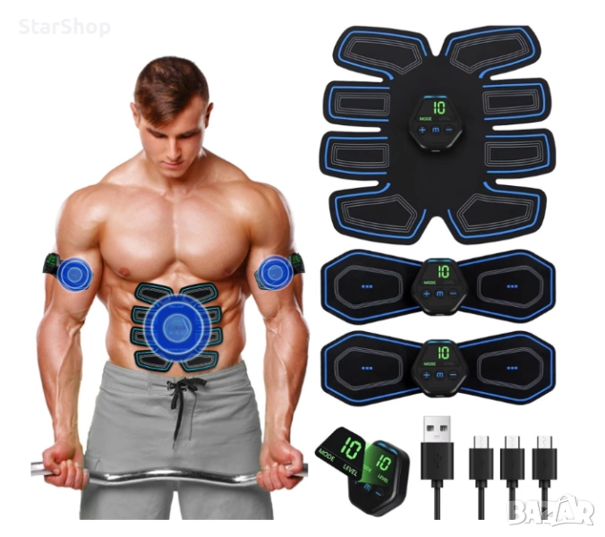 Уред за електростимулация JFYU, 20 нива, 10 програми, за мускулен стимулатор и масаж, с LED дисплей, снимка 1