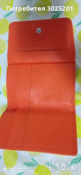 Дамски Оранже Кожен портфейл Естествена Кожа, снимка 1