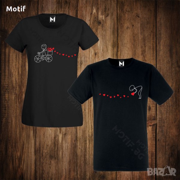 Тениски за двойки - Свети Валентин - мъжка тениска + дамска тениска , снимка 1