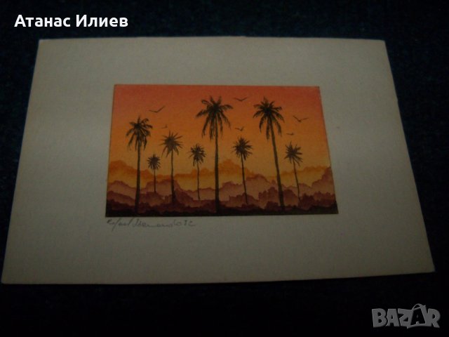 Страхотен миниатюрен акварел подписан от 82г. 2, снимка 6 - Картини - 26613669