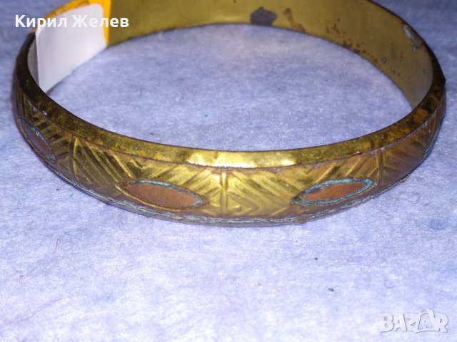 СТАРА БРОНЗОВА ОРНАМЕНТИРАНА ОРИЕНТАЛСКА ЕТНОГРАФСКА ГРИВНА с МЕДЕН ОБКОВ РЪЧНА ИЗРАБОТКА 37518, снимка 2 - Антикварни и старинни предмети - 40811022