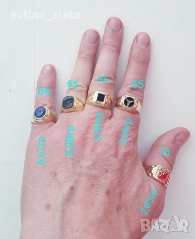 Златни мъжки пръстени-14К, снимка 5 - Пръстени - 40767893