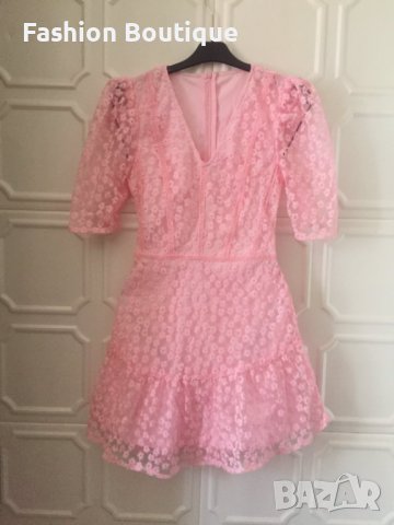 Розова дантелена рокля , снимка 6 - Рокли - 39881671